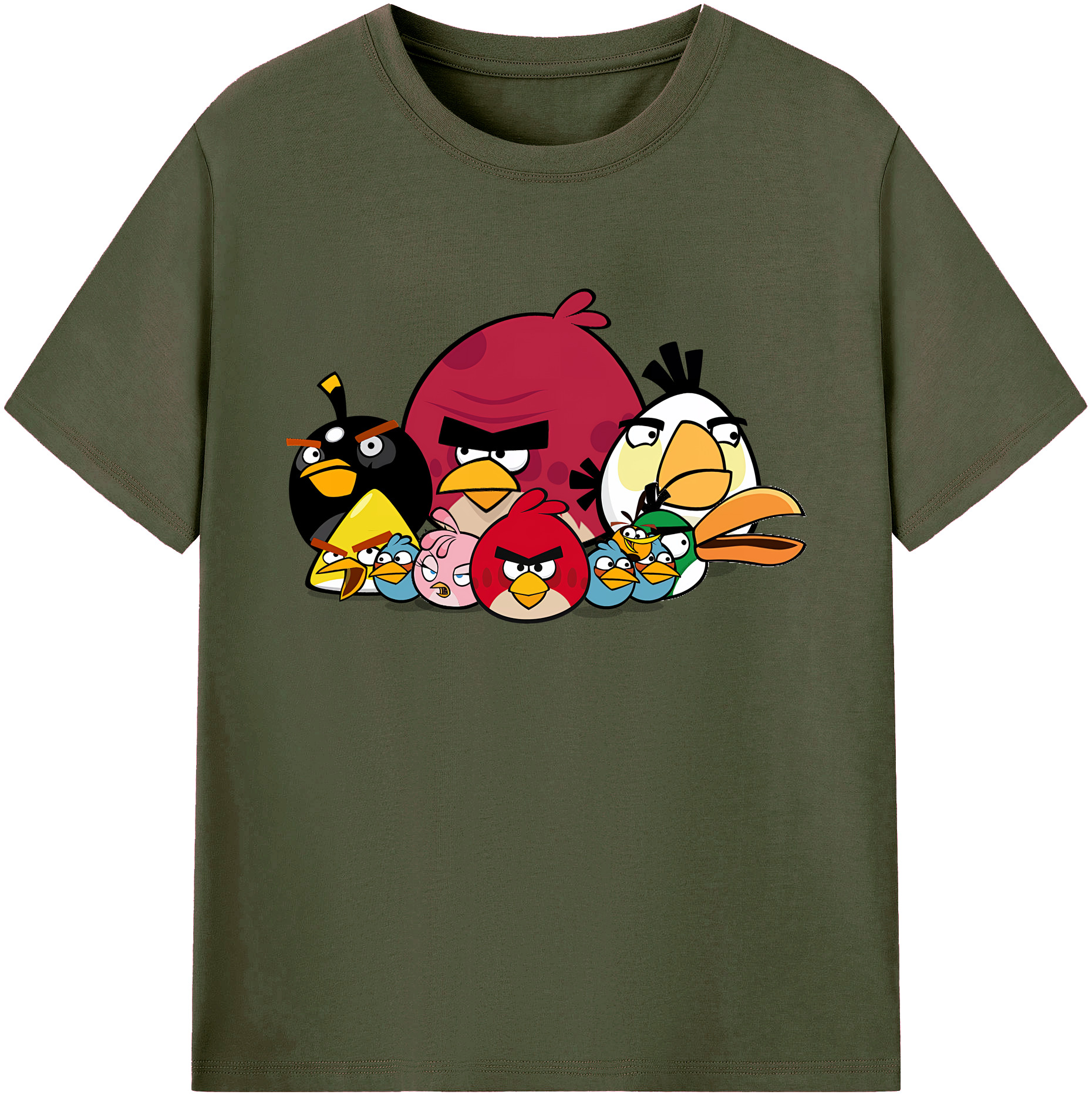 （画像用） Angry Birds アングリーバード 綿100％ メンズ半袖Tシャツ｜肌触りやわらか＆通気性